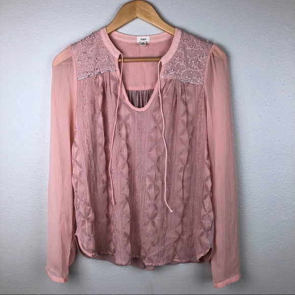Anthropologie Tops - Anthropologie TINY Pink Boho Blouse